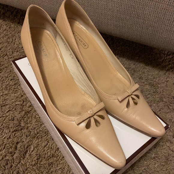 Coach Shoes - Coach nude kitten heels
